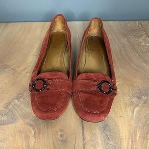 Red Suede Circa Joan & David Loafers